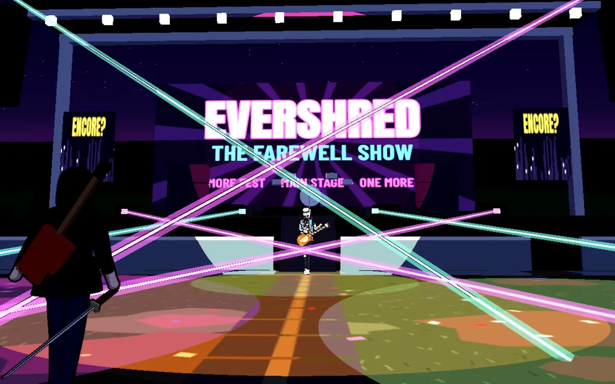 The EVERMORE FEST main stage under laser lights.